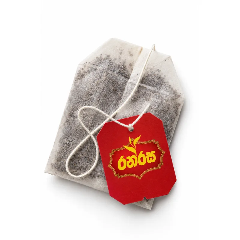 Ranrasa Kahata tea bag with its red Ranrasa tag